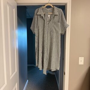 Baltic Born Navy and White Striped Mini Dress